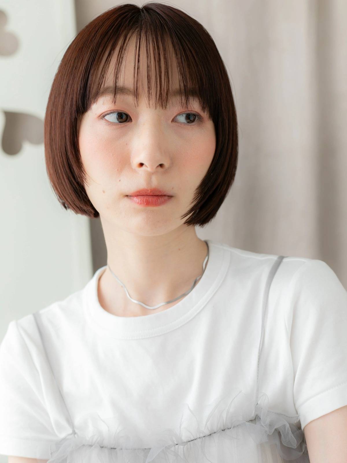 血色感カラーのボブ