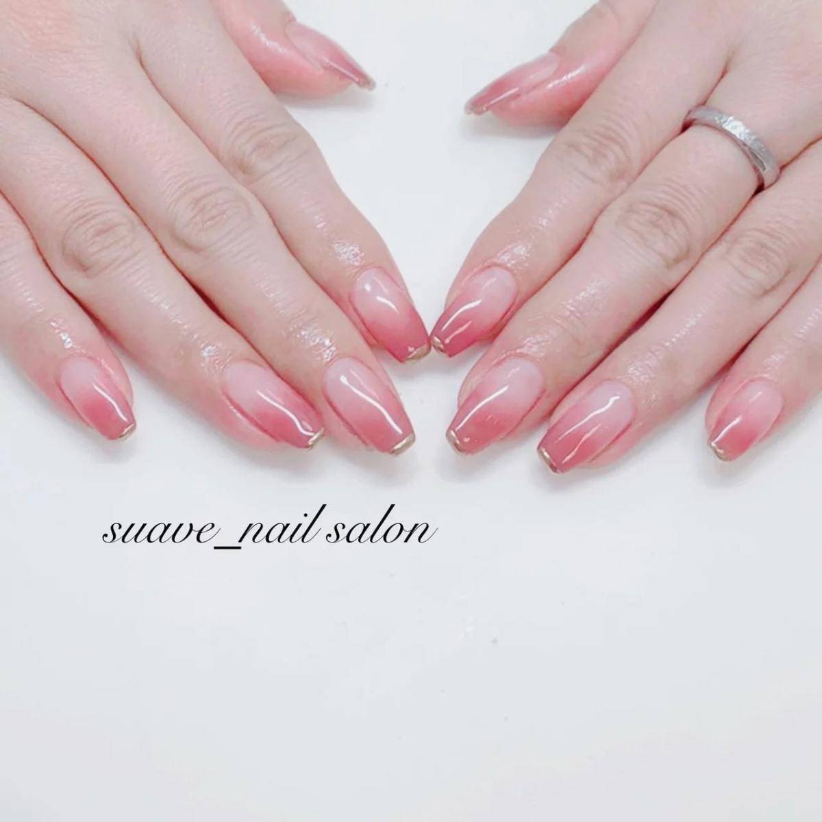 スキニーフレンチ×グラデーションネイル