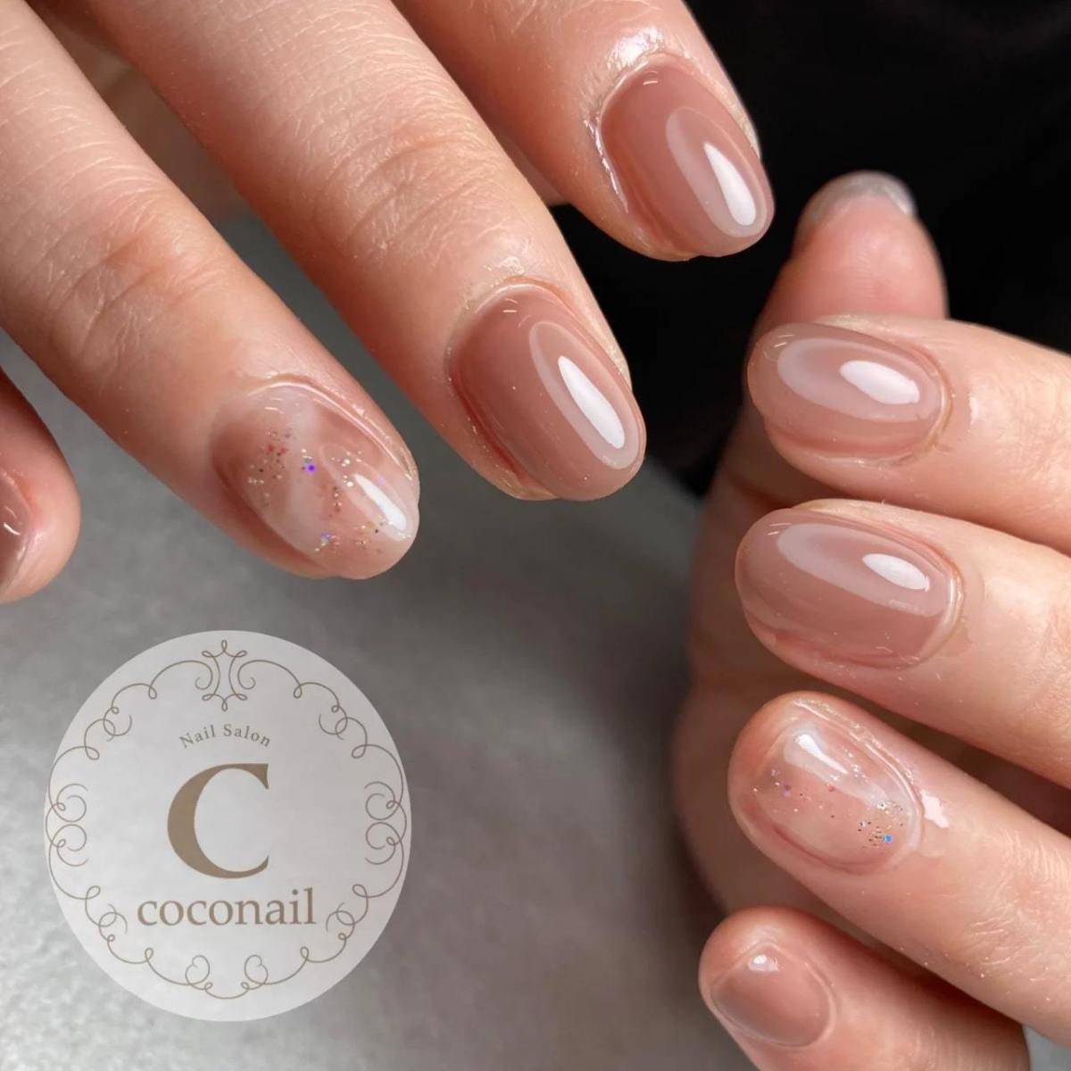 ちゅるんとしたマーブル模様ネイル