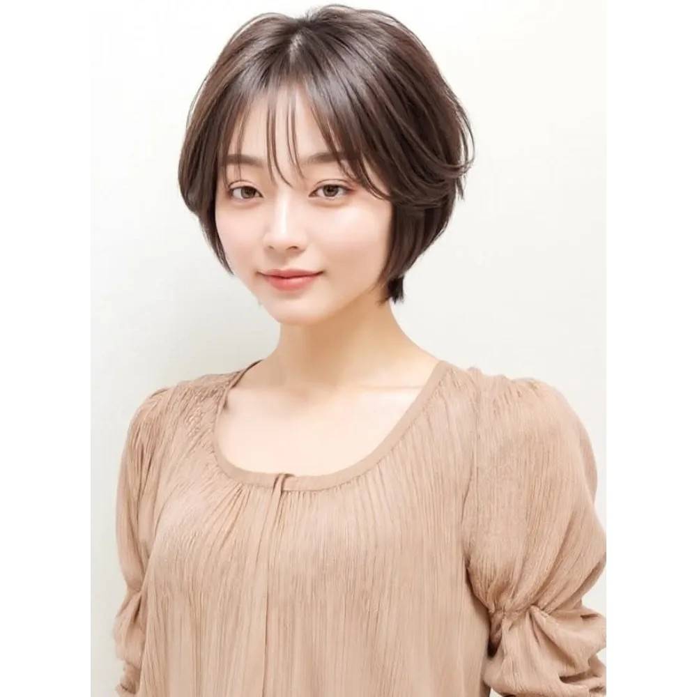 ウォームベージュのウルフショート