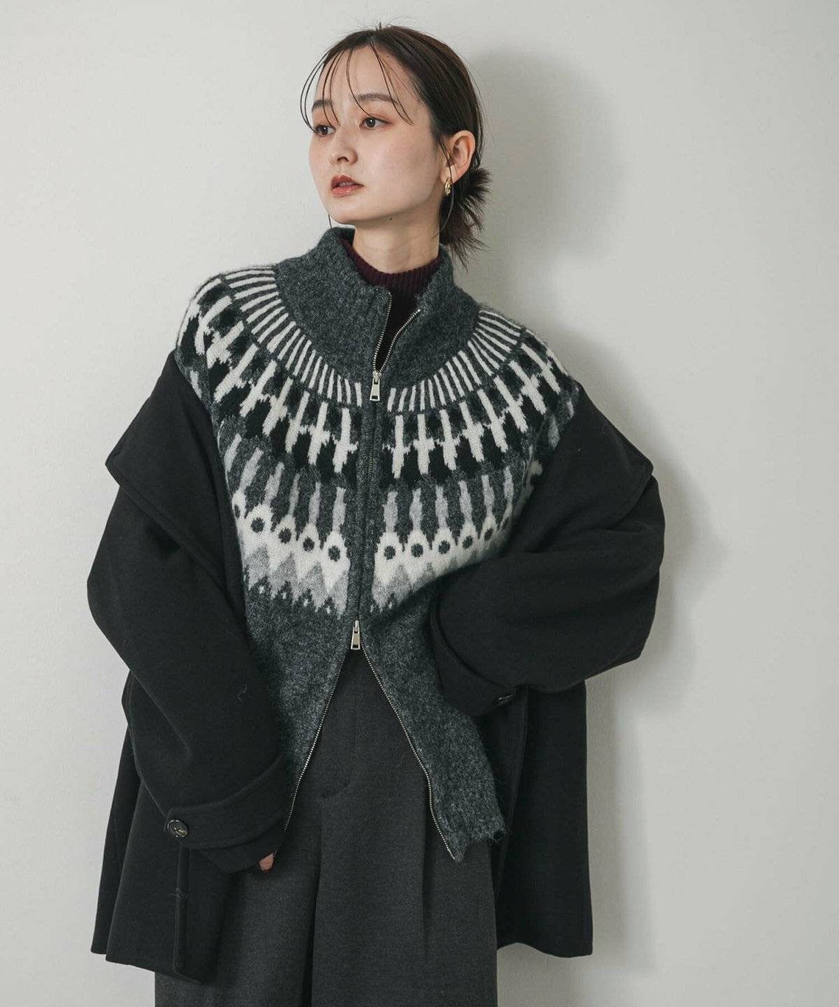 冬コーデの女性