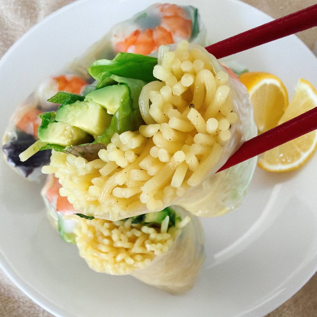 マルちゃん公式の「焼そば生春巻き」のレシピ