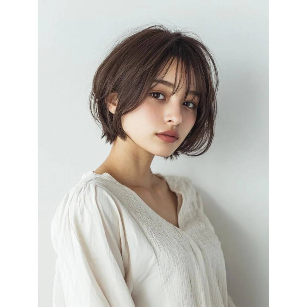 重めレイヤーのショートボブ