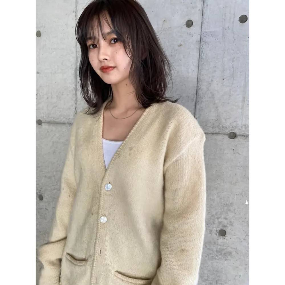 くせ毛風外ハネルーズボブ