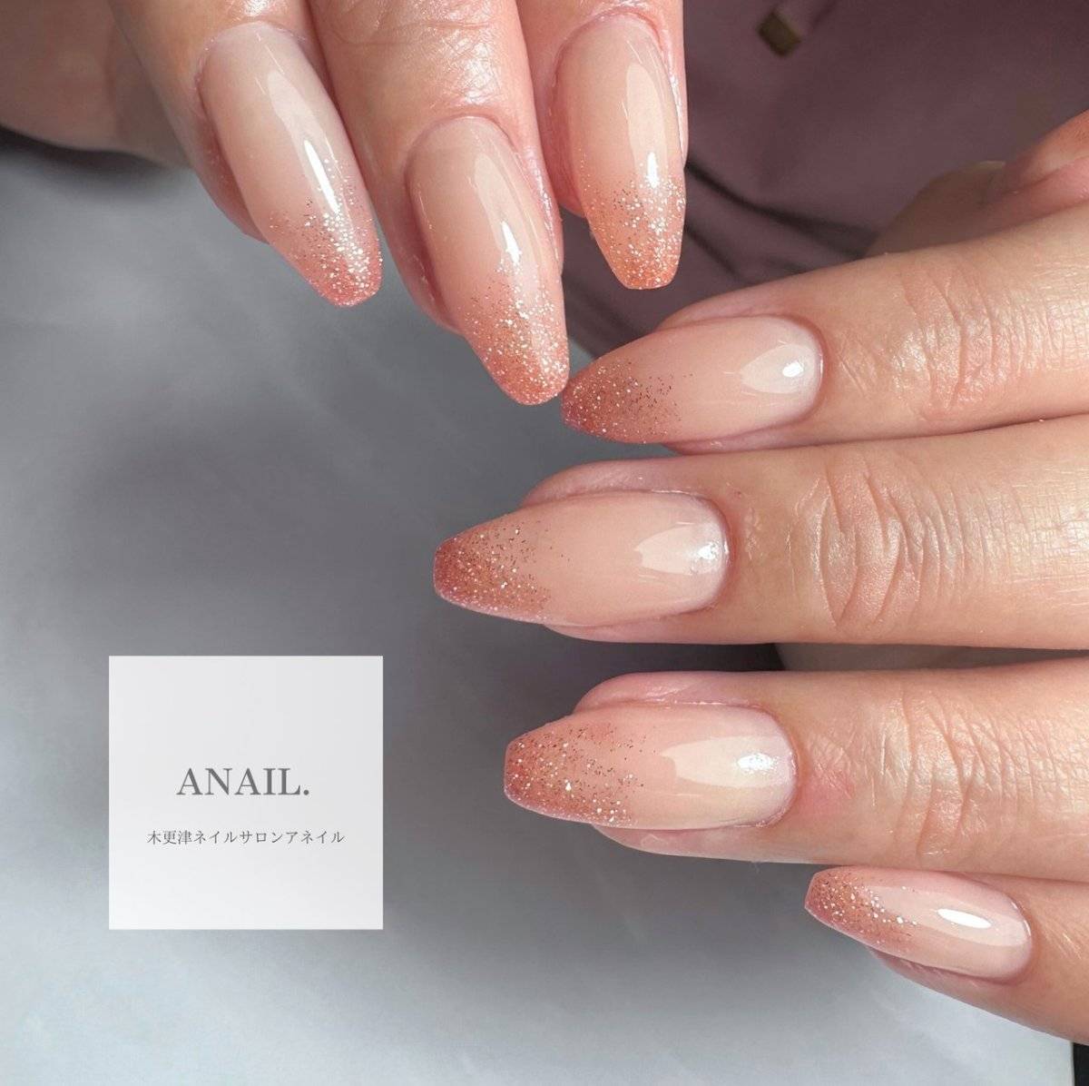 オレンジベージュネイル