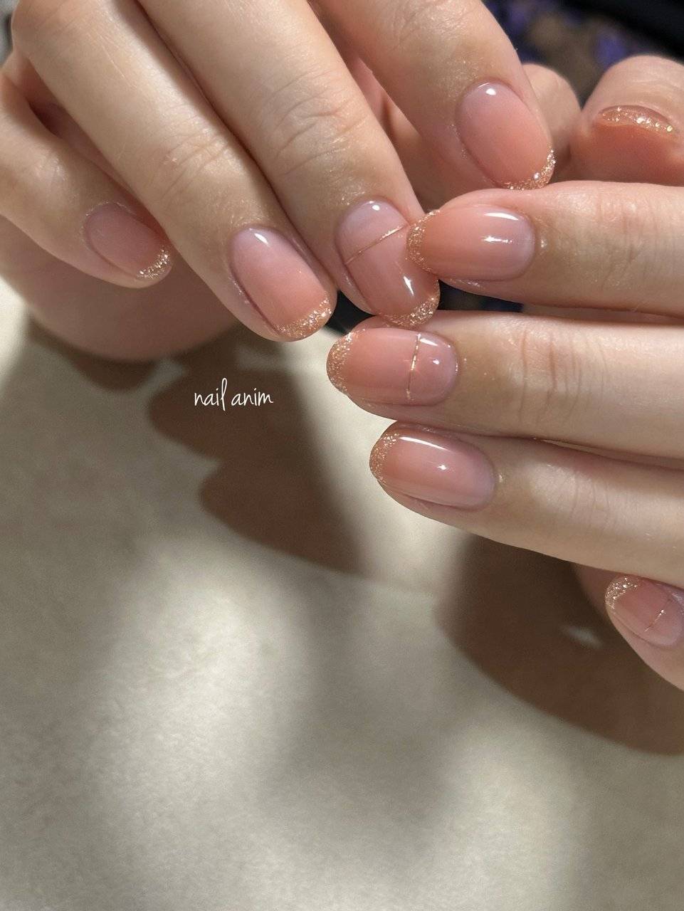 オレンジベージュネイル