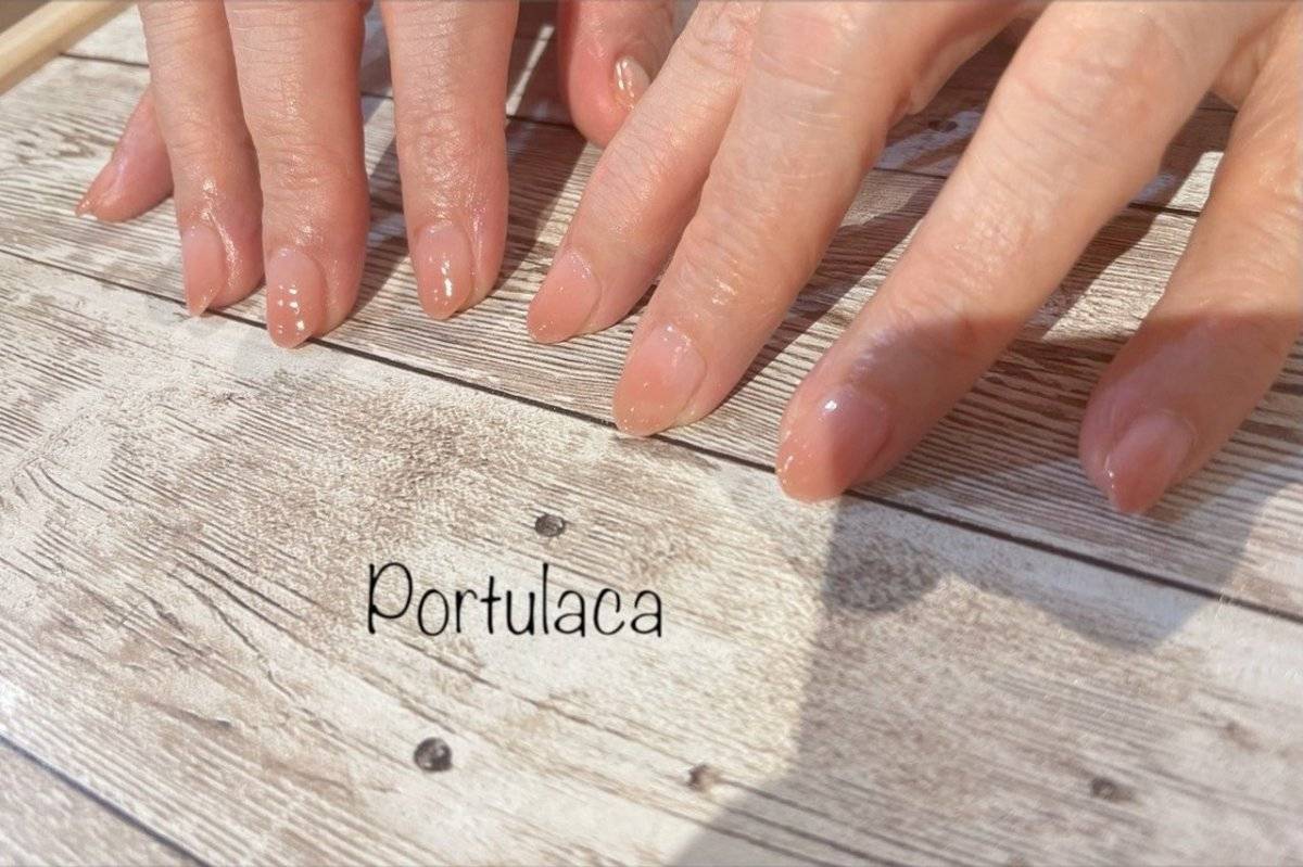 オレンジピンクネイル