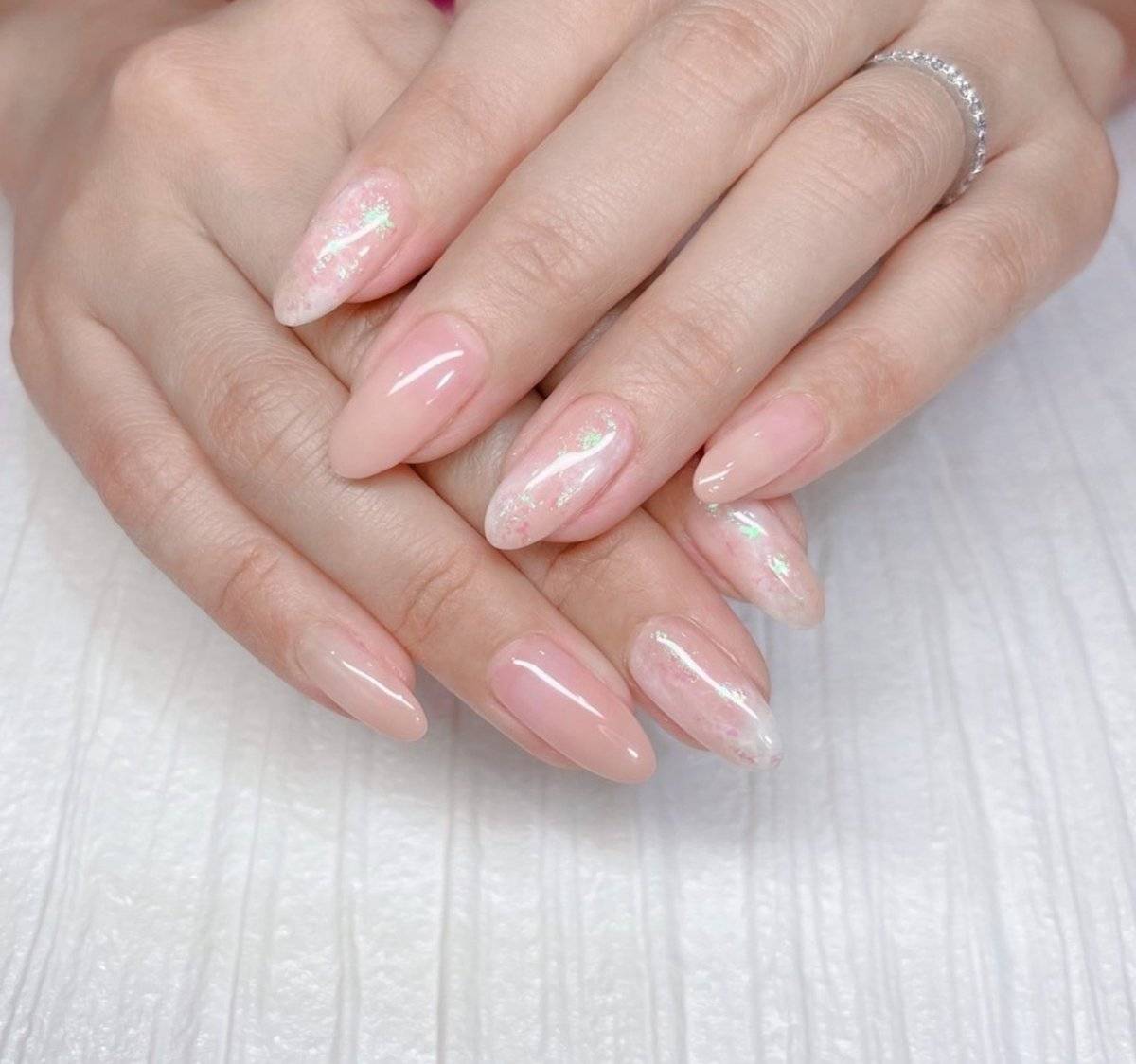 ピーチピンクネイル