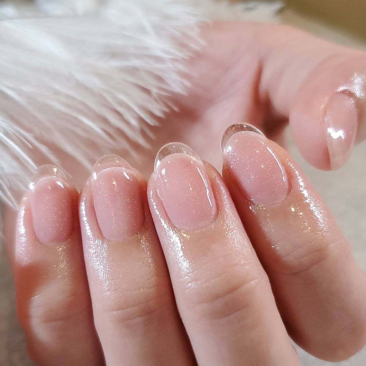 ピーチピンクネイル