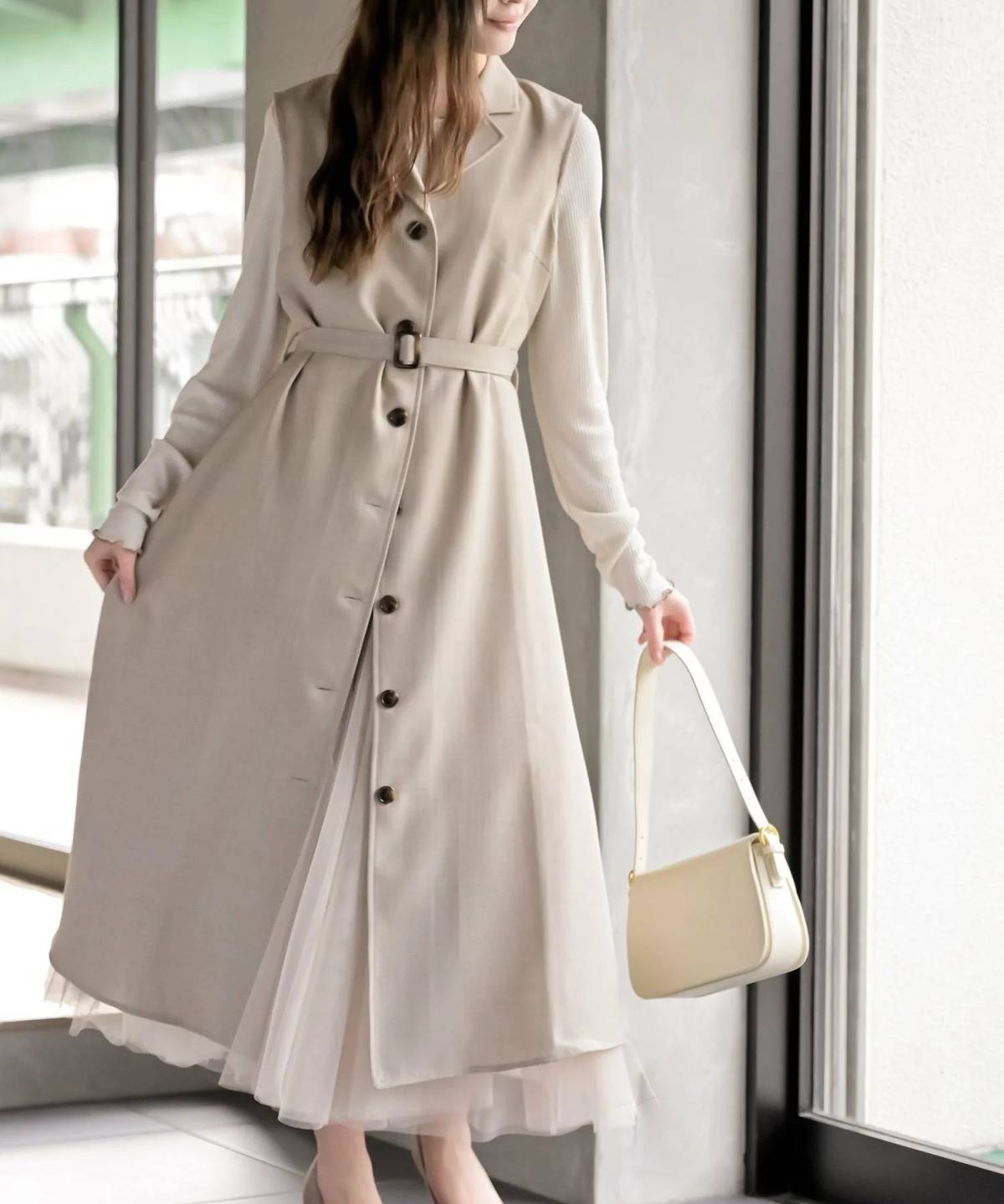 rps オープンカラージレワンピース