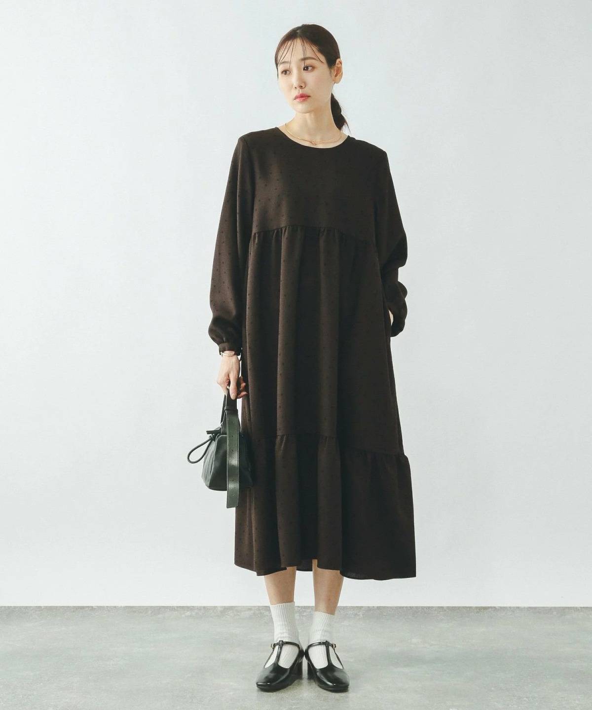 GLOBAL WORK 2WAYドットティアードワンピース