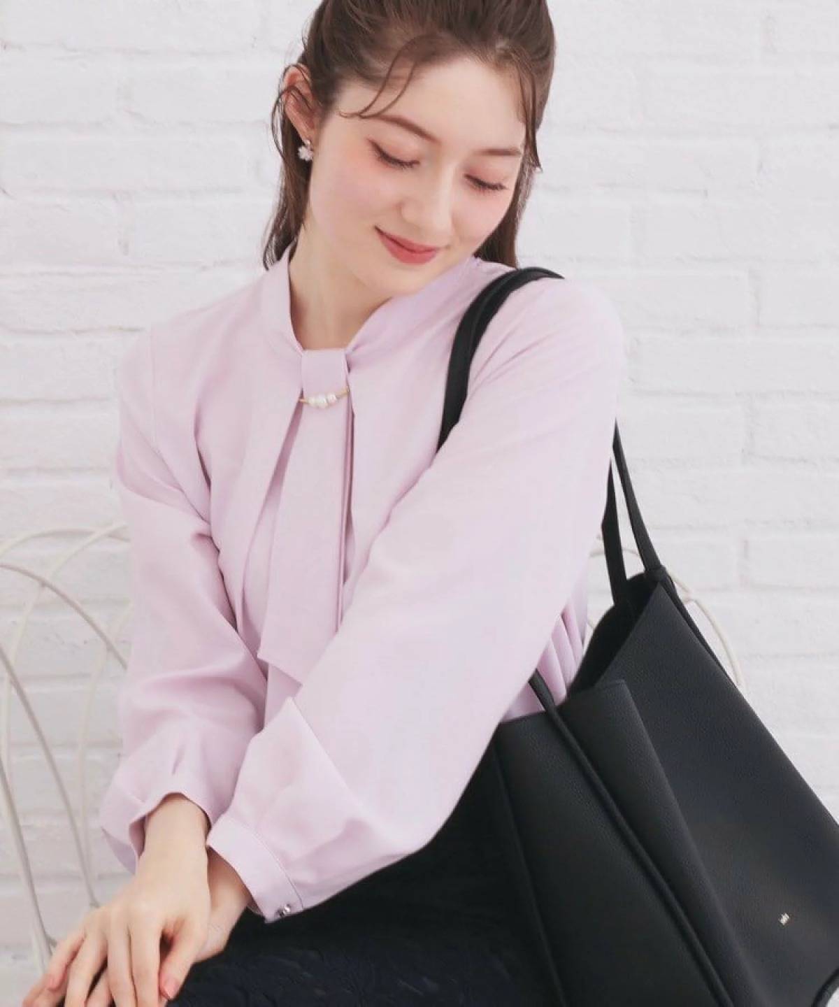 index ボウタイタックブラウス