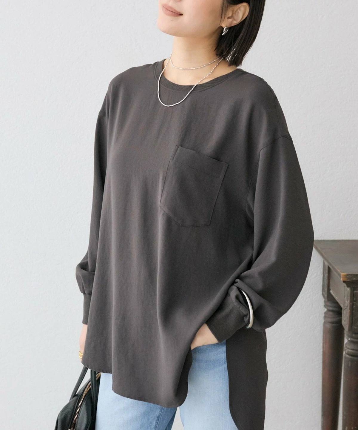 RIVE DROITE ジョーゼットポケットブラウス