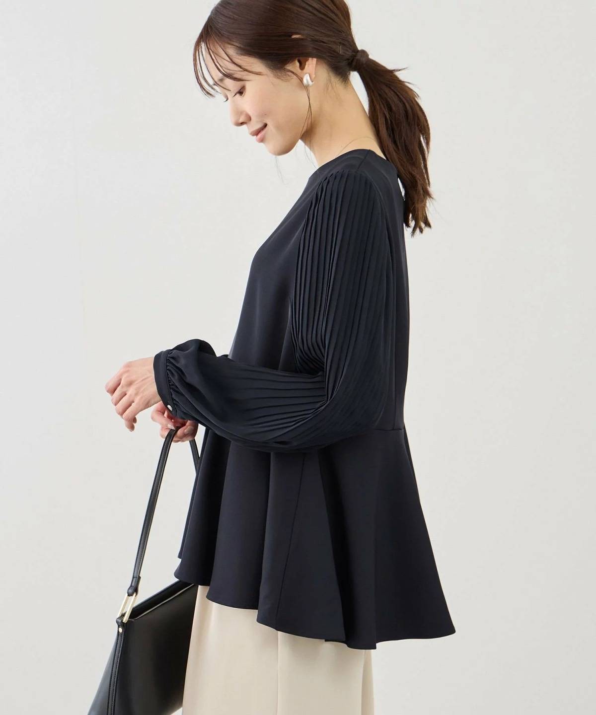 ROPE' PICNIC 袖プリーツフレアブラウス