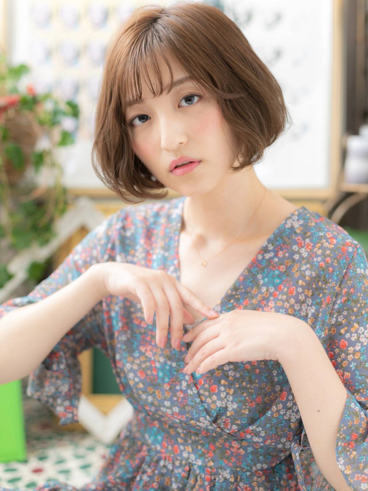 Aラインのゆるふわボブ