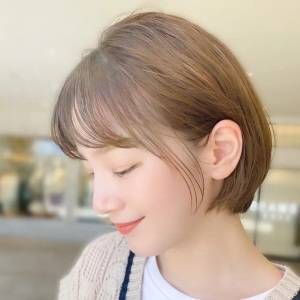  シンプル丸みボブ 