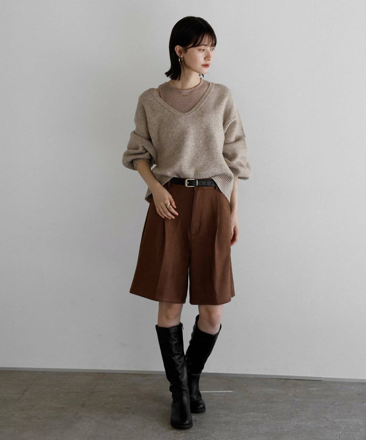 冬コーデの女性