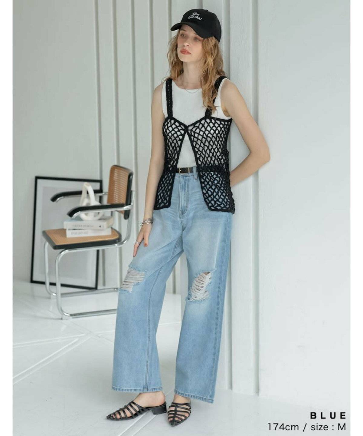 デンビムパンツコーデ