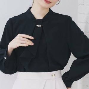  index ボウタイタックブラウス 