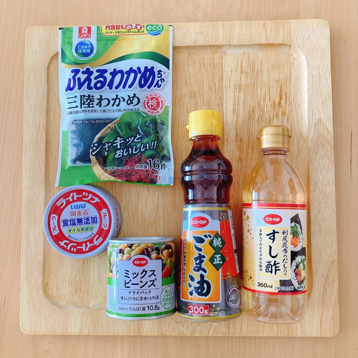 いなば公式の「ツナとミックスビーンズとわかめの酢の物」のレシピ