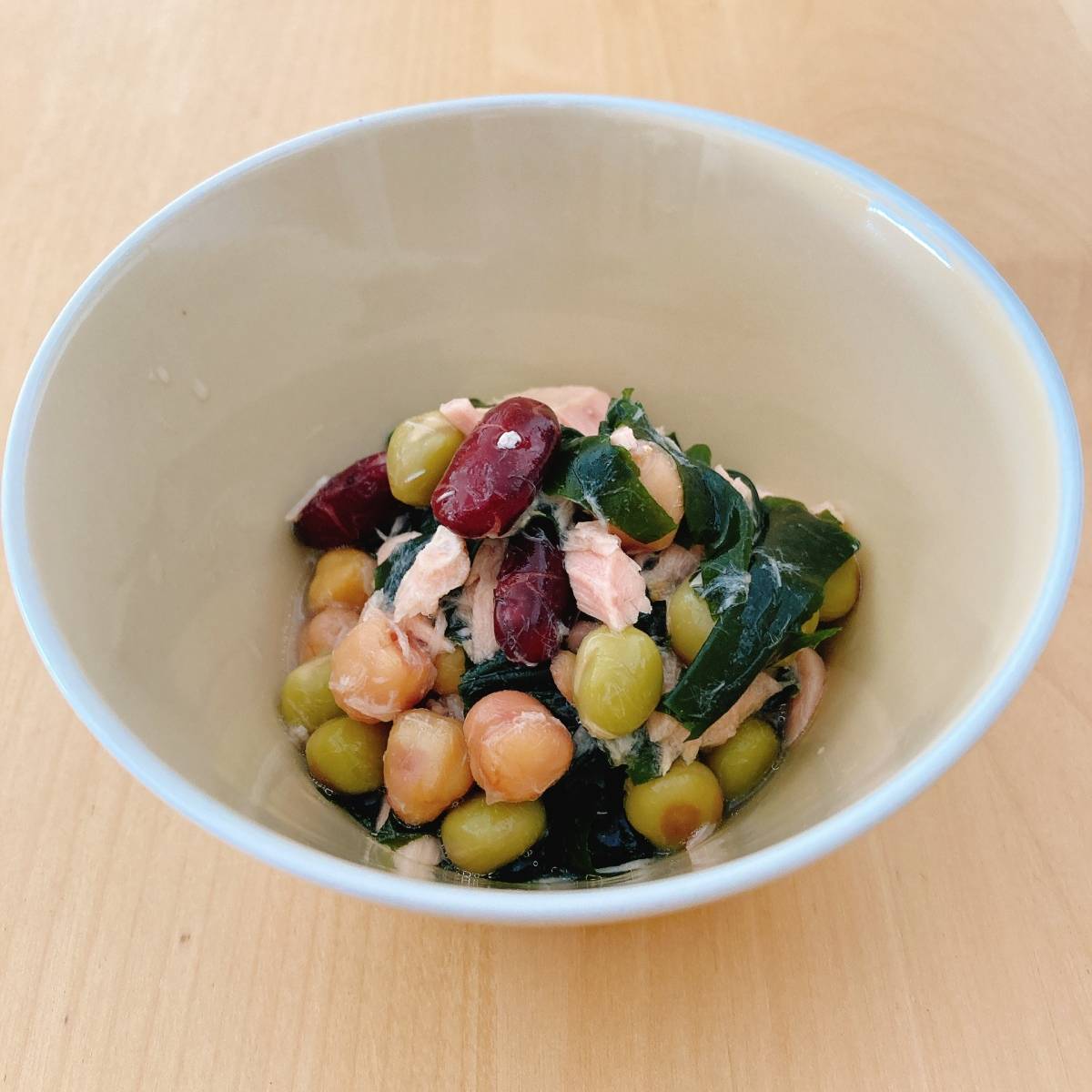 いなば公式の「ツナとミックスビーンズとわかめの酢の物」のレシピ