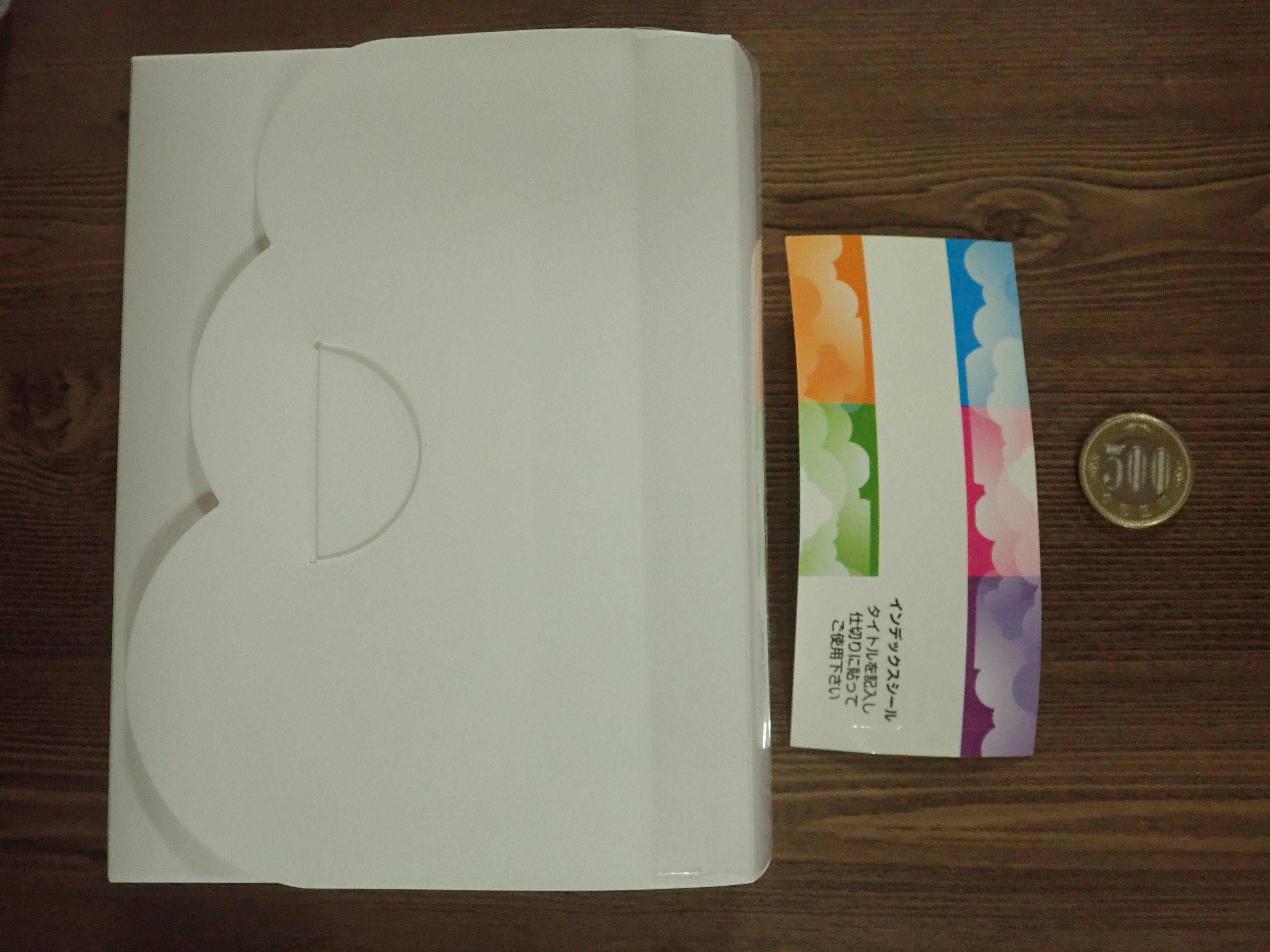 ダイソーのハガキ・写真まとめて収納ボックス 180枚 仕切り3枚 インデックスシール付き