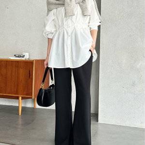 この細見え術、スゴすぎる。太ももをカバーするフレアパンツコーデ集