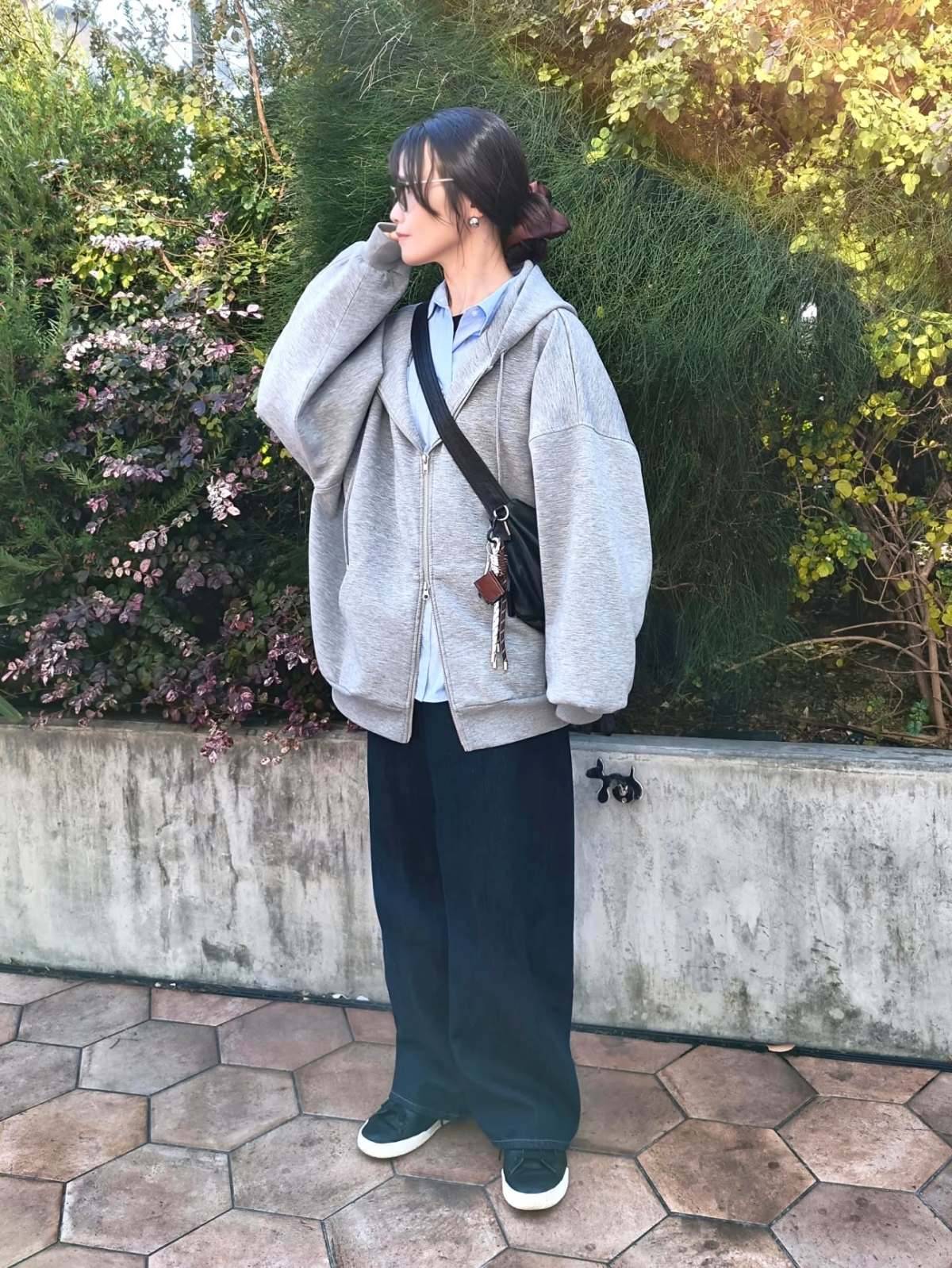 ゆるパーカーを羽織る♪