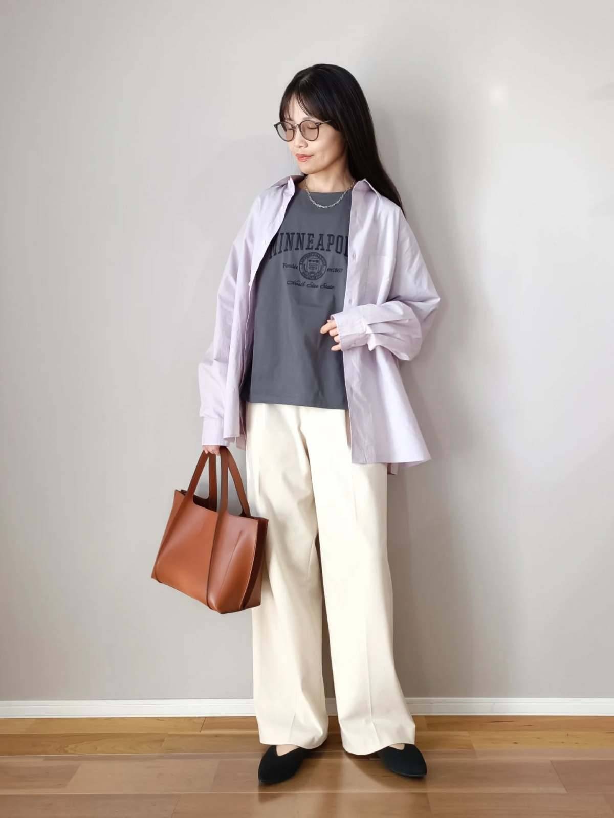 プリントトップス×シャツ