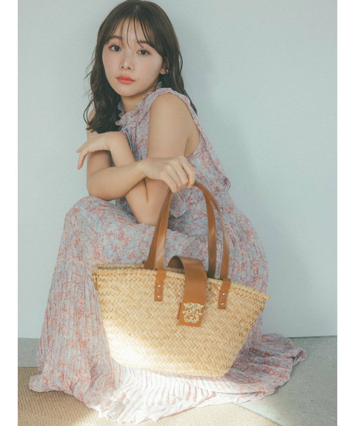 シフォンワンピースコーデ