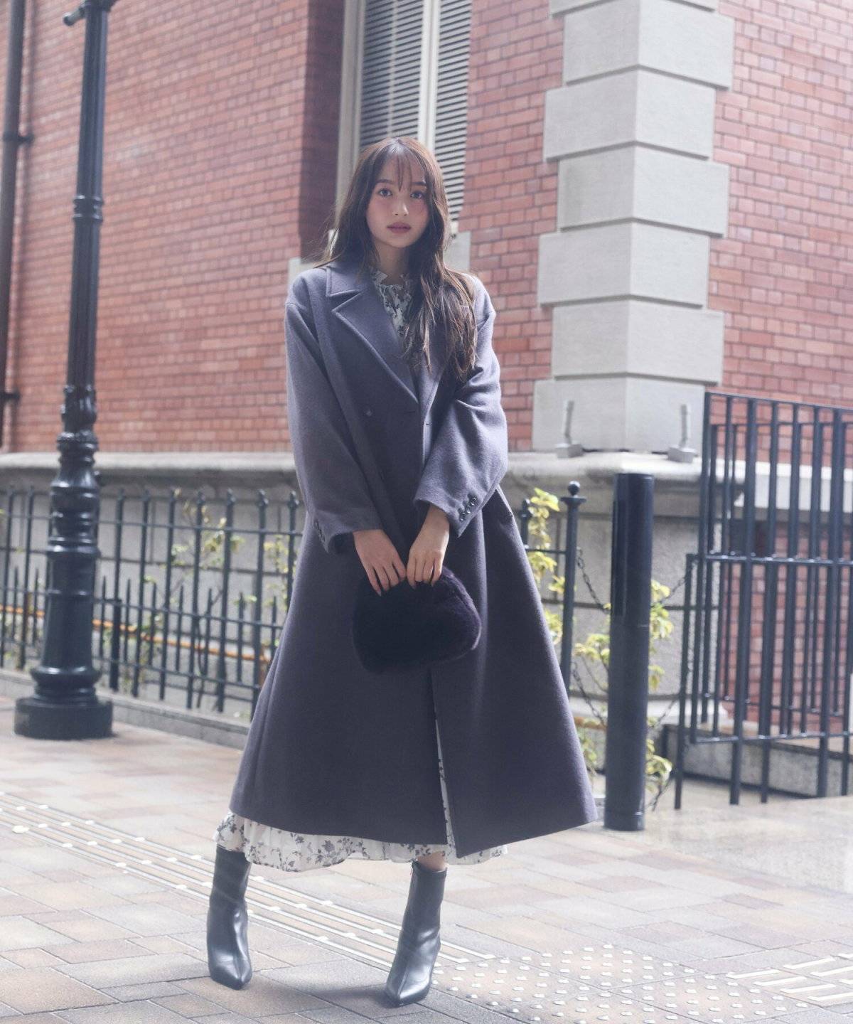 シフォンワンピースコーデ