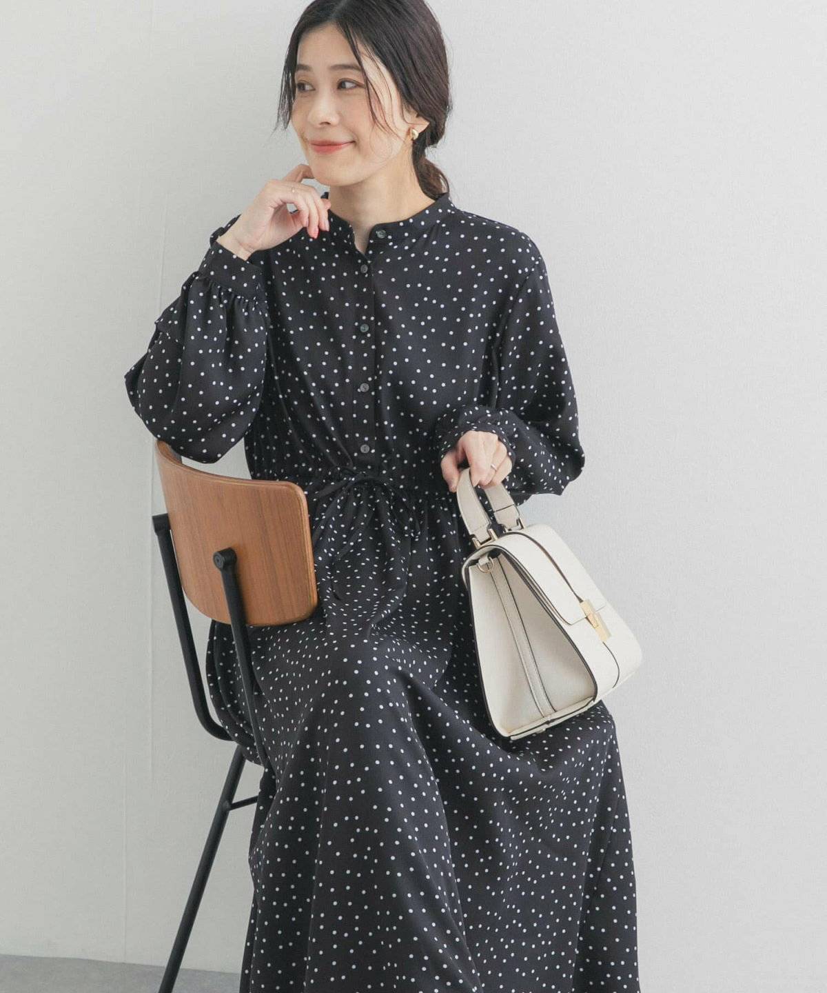 シフォンワンピースコーデ