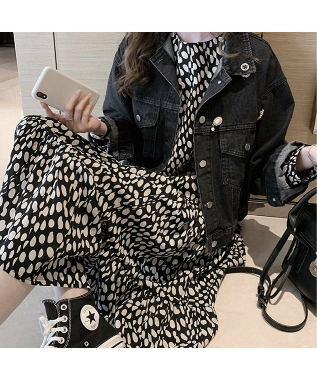 シフォンワンピースコーデ