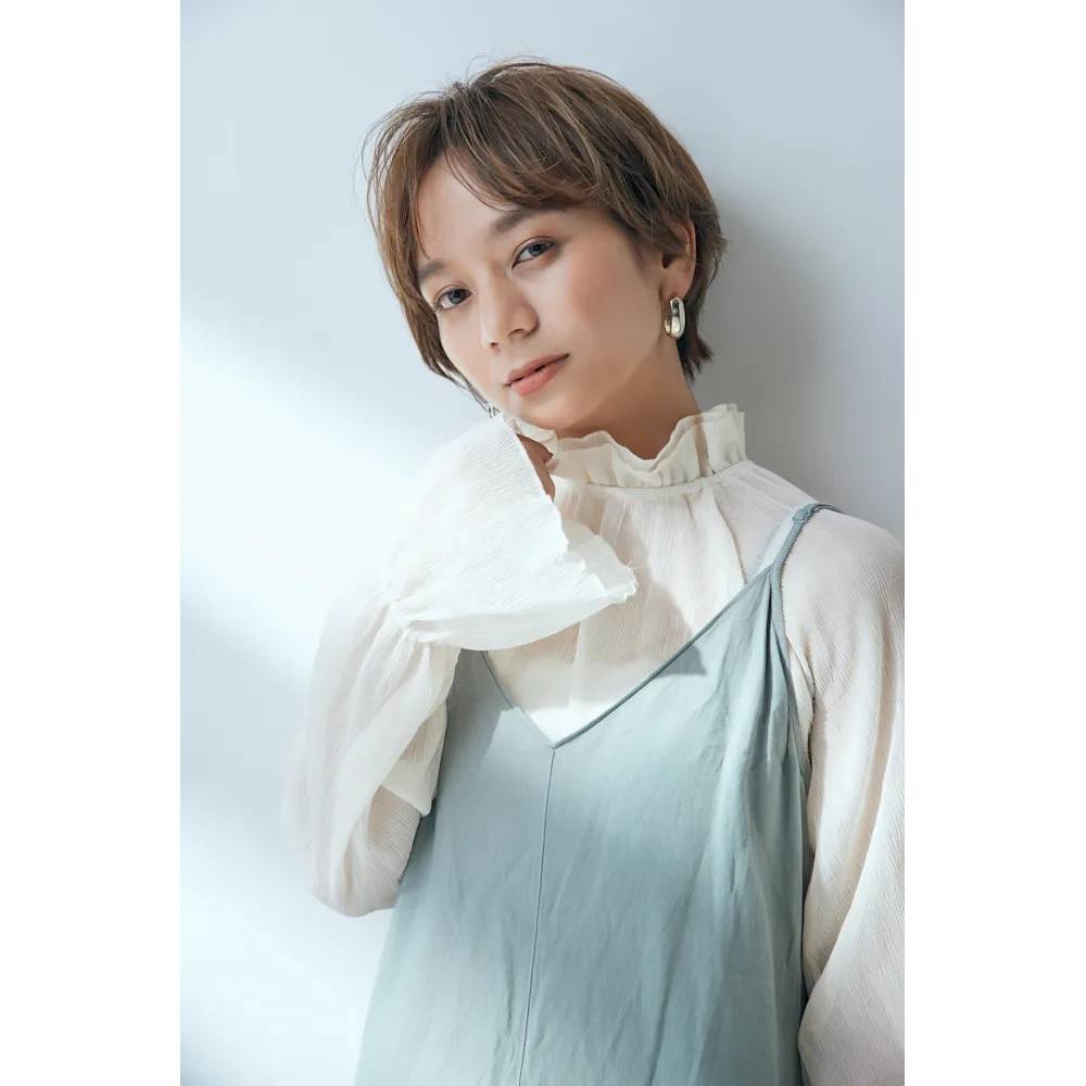 センターパートのマニッシュショート