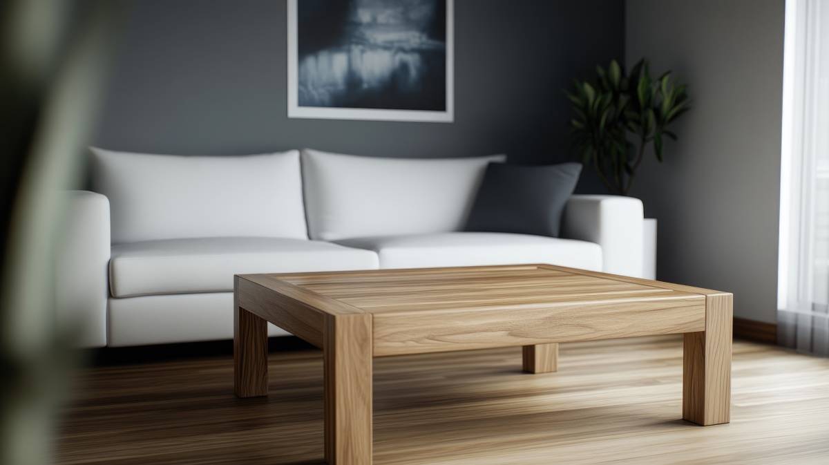 リビング　家庭運　下がる　角ばった家具