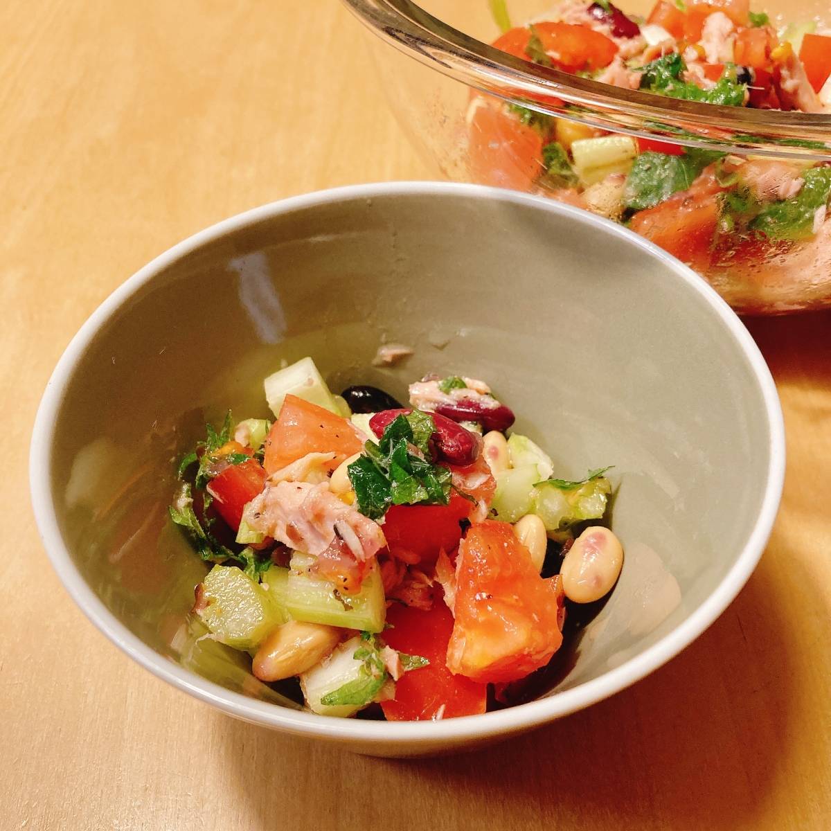 いなば公式の「ツナとビーンズのチョップドサラダ」のレシピ