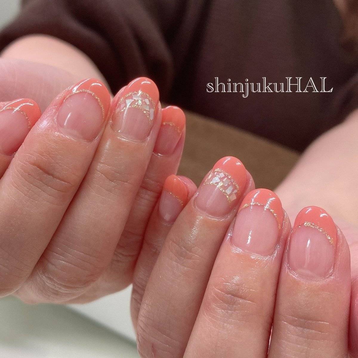コーラルオレンジネイル