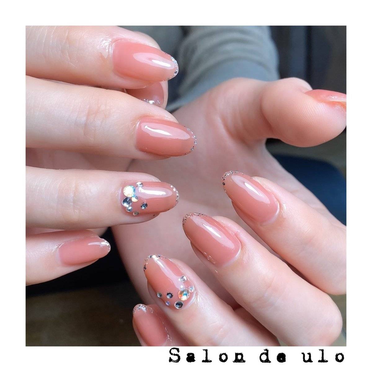 オレンジピンクネイル