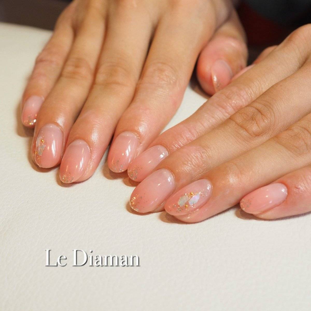 オレンジピンクネイル