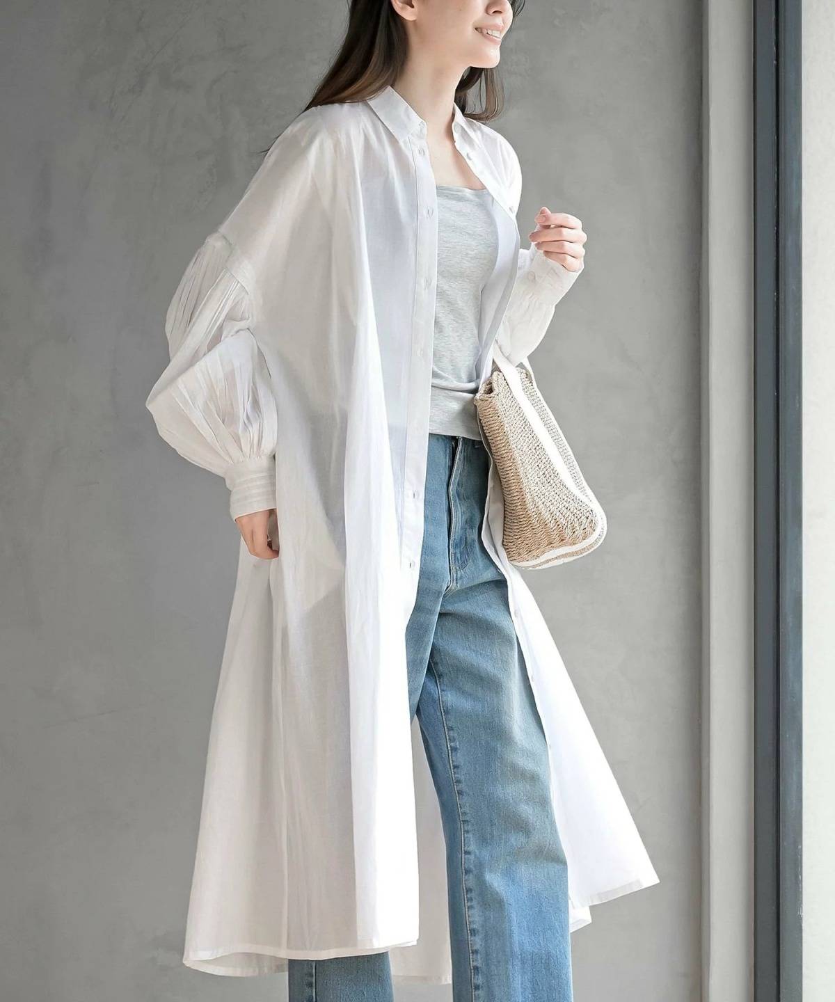 rps キャンブリックギャザースリーブシャツワンピース