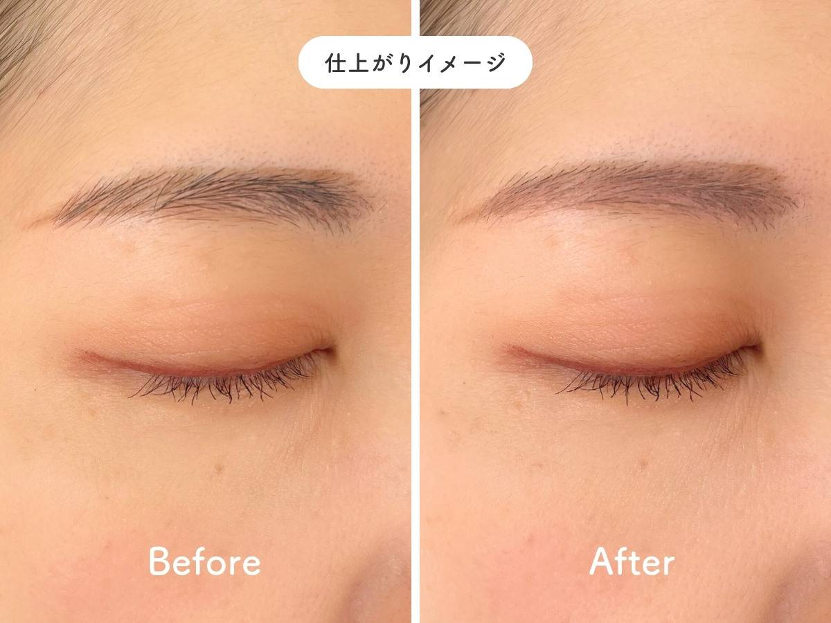 ロムアンド ハンオールブロウカラ 10ブロッサムグレーの仕上がりイメージ