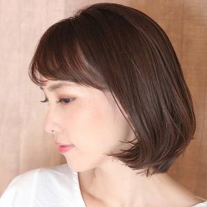  ピンクブラウンのワンカールボブ 