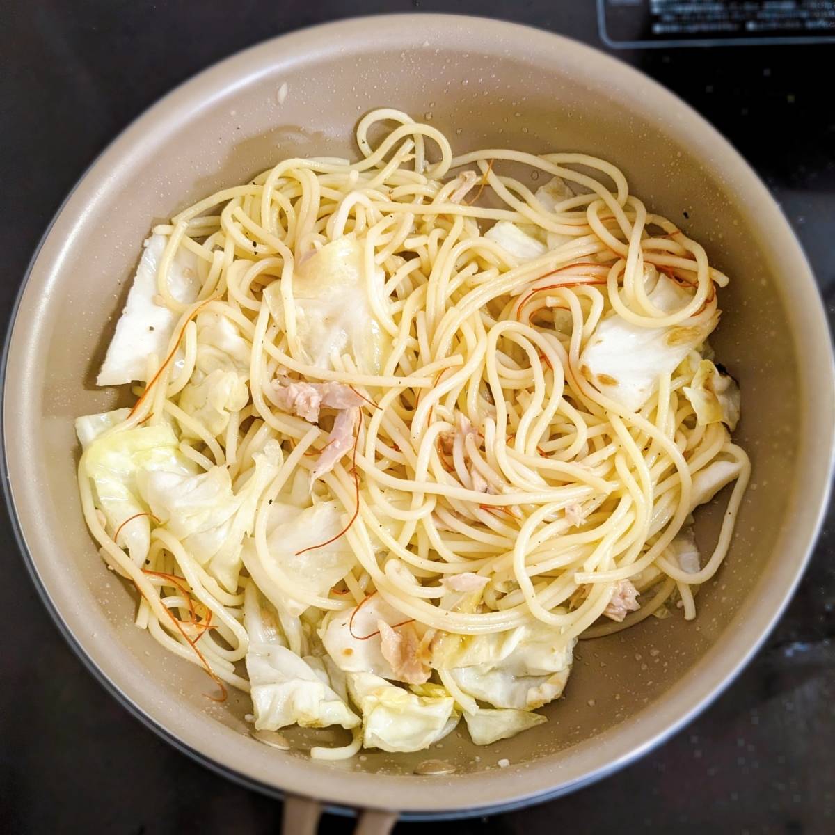 いなば公式の「キャベツとツナのシンプルパスタ」のレシピ