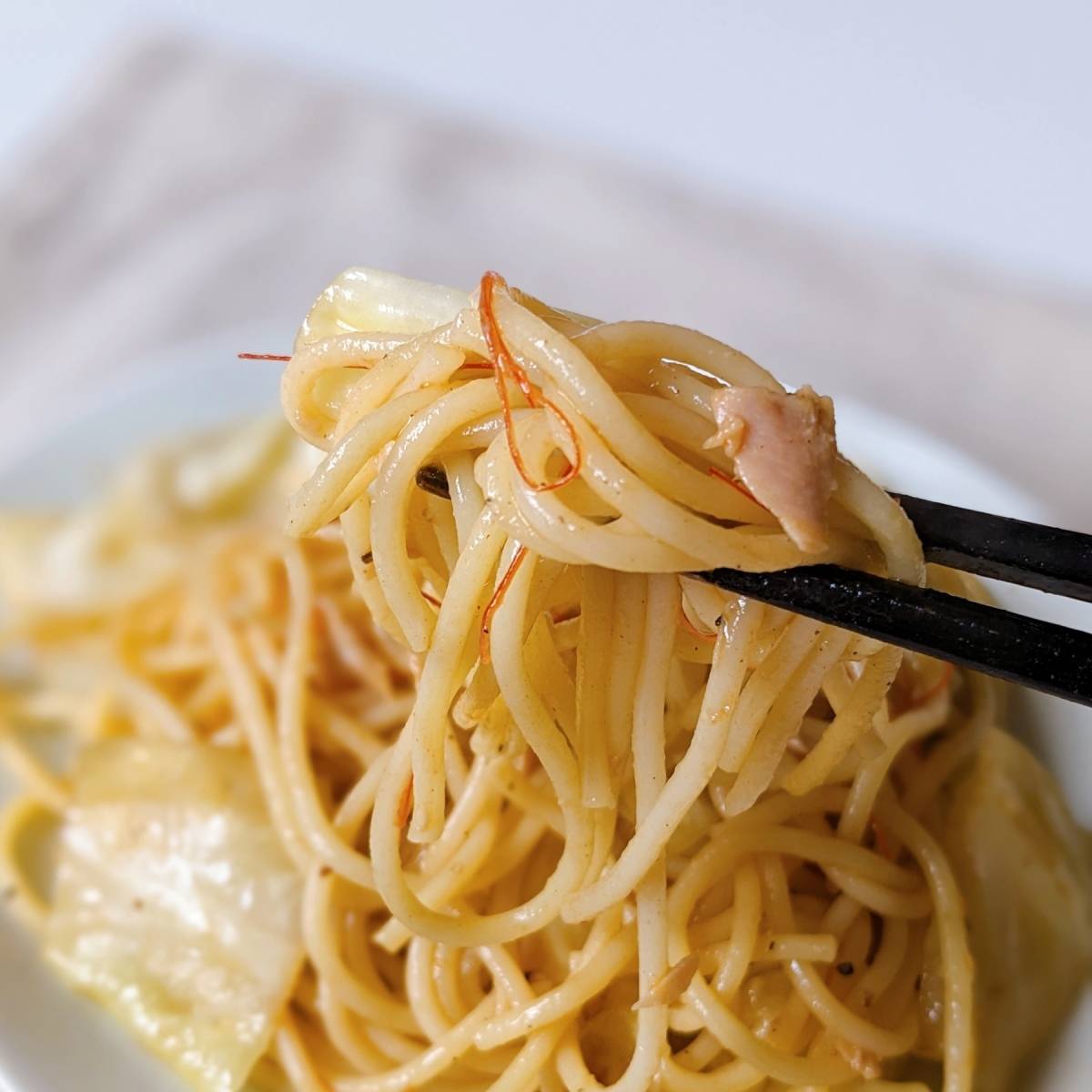 いなば公式の「キャベツとツナのシンプルパスタ」のレシピ