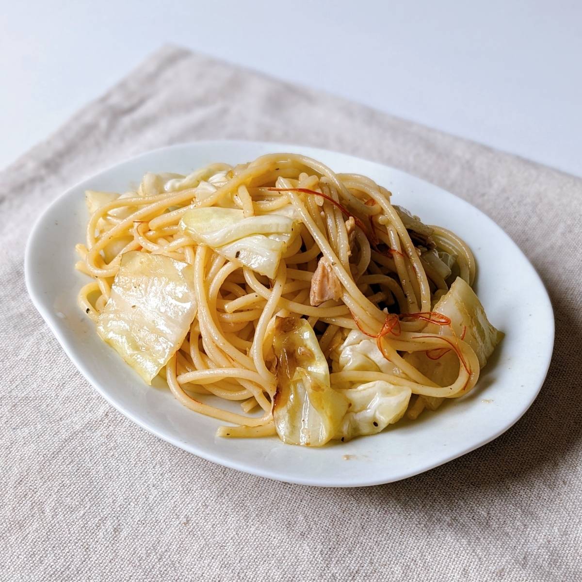 いなば公式の「キャベツとツナのシンプルパスタ」のレシピ