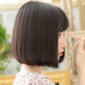  重めのぱっつんボブ 