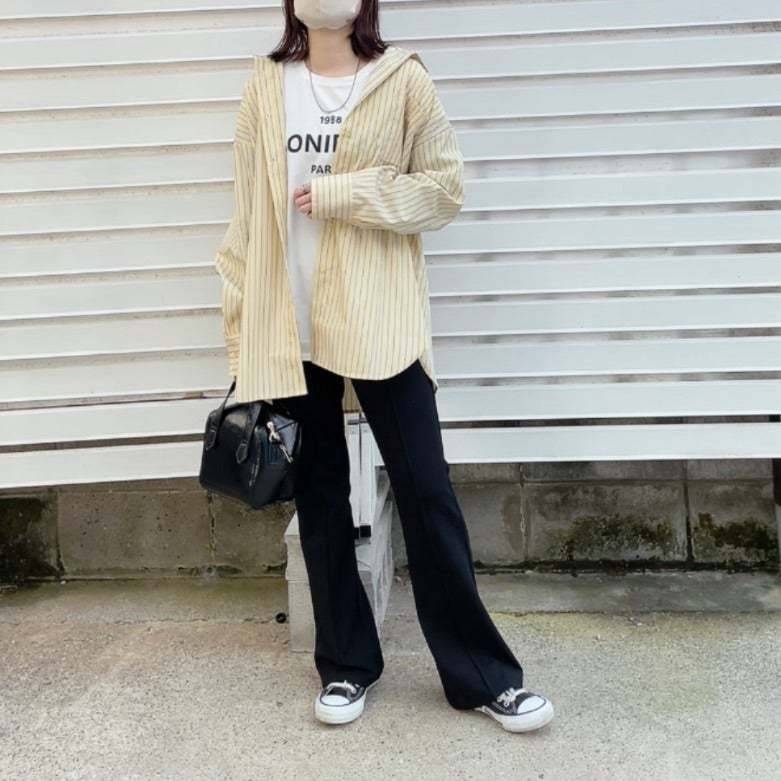 ストライプ柄のシャツはイエローを選ぶ♪