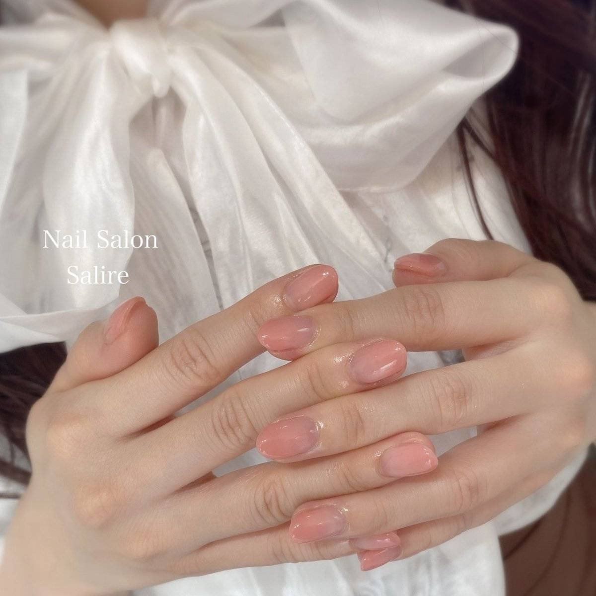 ピーチピンクネイル