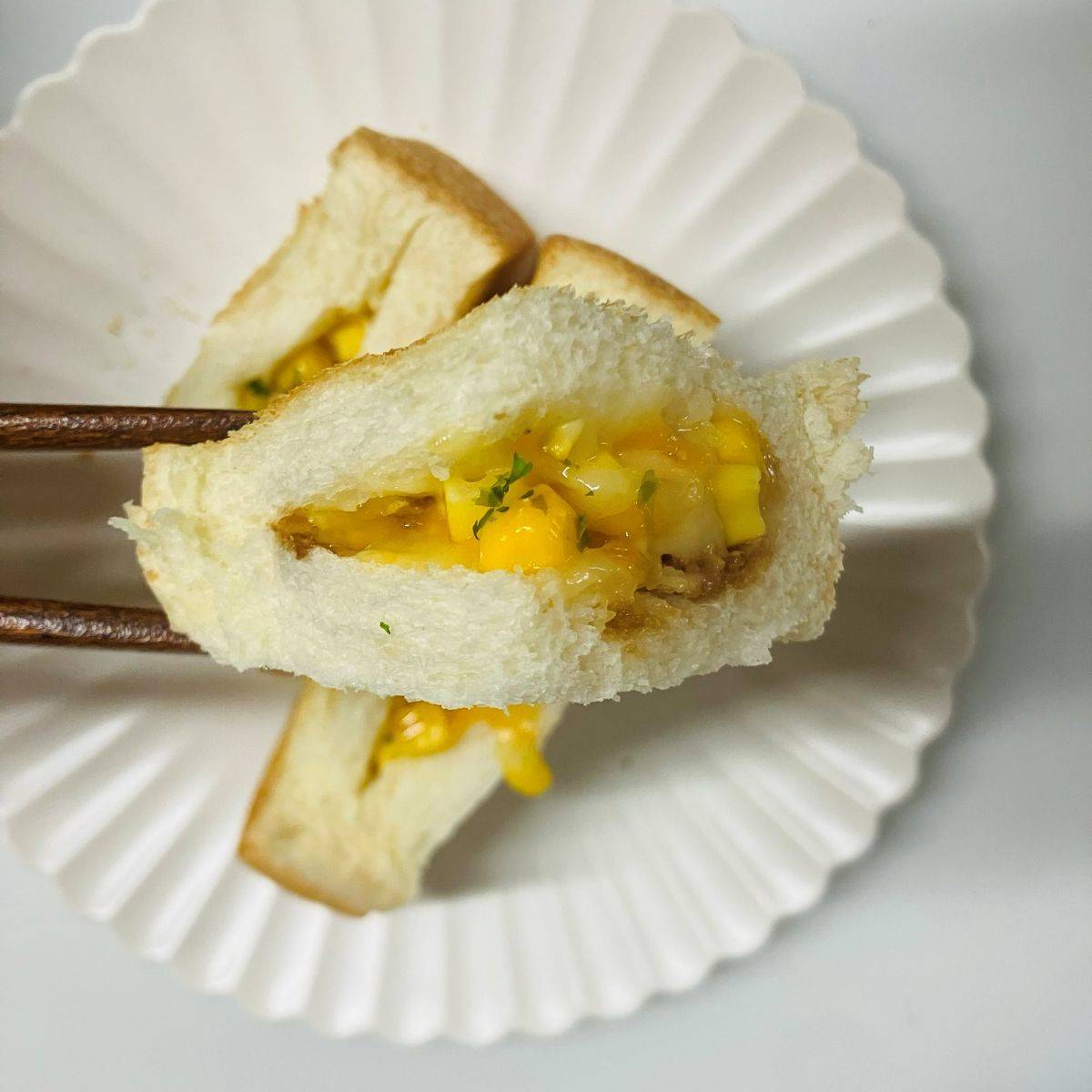 ヤマザキ公式の「とろーりチーズとコーンのポケットサンド」のレシピ