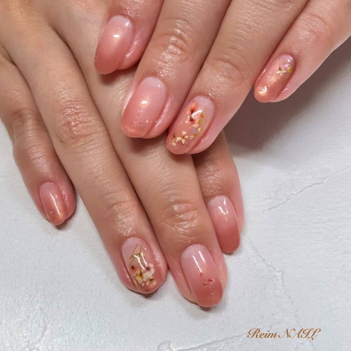 コーラルオレンジネイル